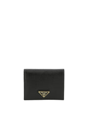 Saffiano Leather Bifold Wallet, Gold Hardware