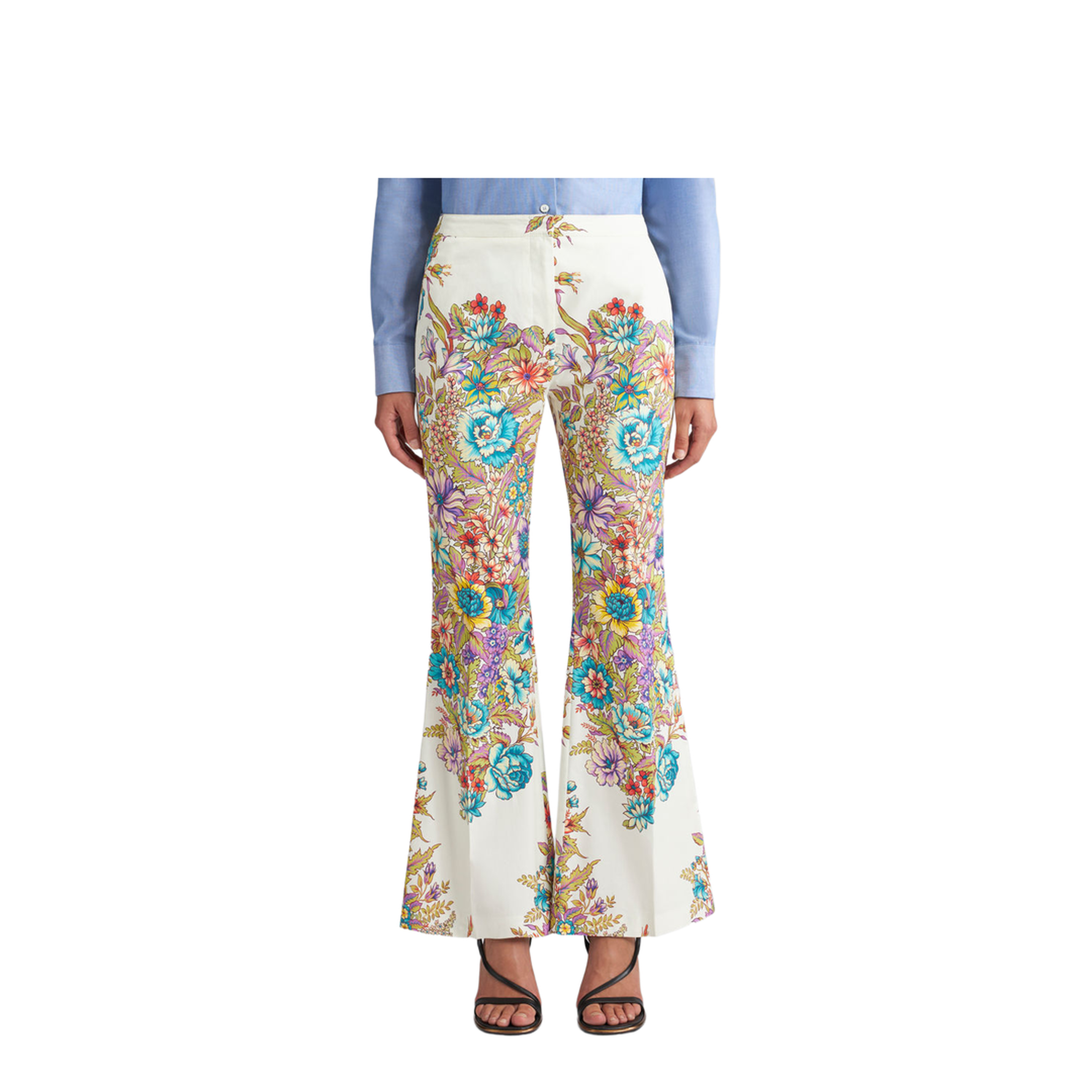 Floral Pattern Flared Pants