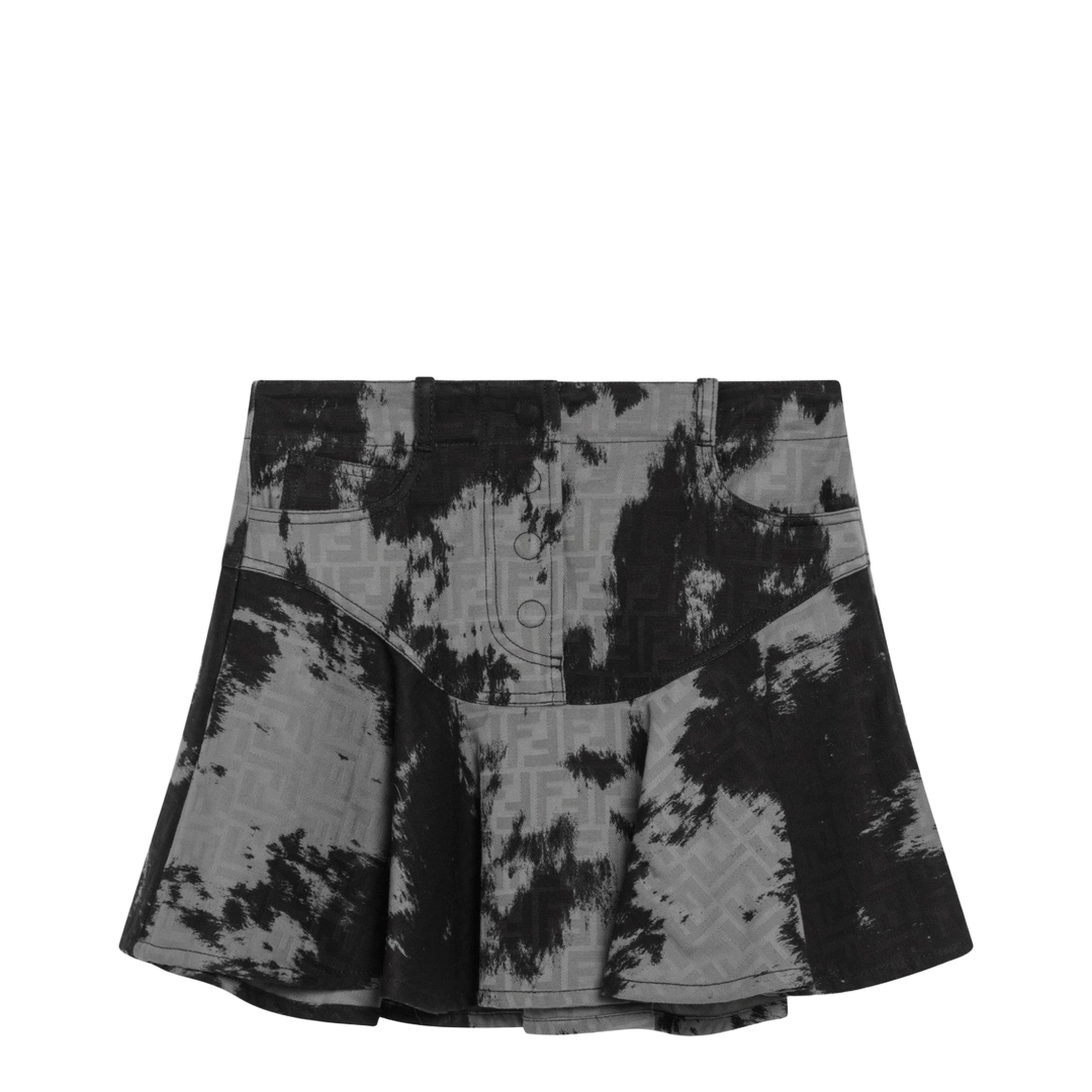 Black FF Animalier Denim Skirt