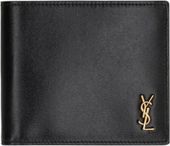 Bifold Leather Wallet, Gold Hardware