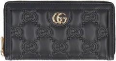 GG Matelassé Wallet, Gold Hardware