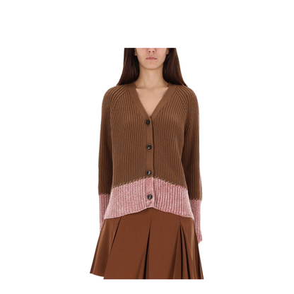 Cardigan with Color Block Pattern