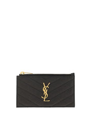 Cassandre Zipped Cardholder, Gold Hardware