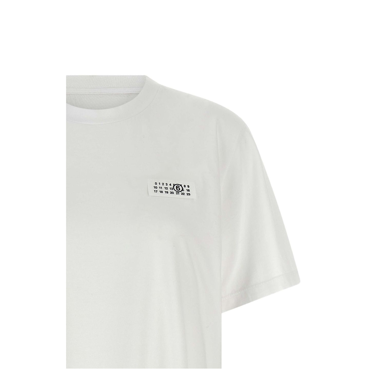 White Cotton Crew Neck Short Sleeves