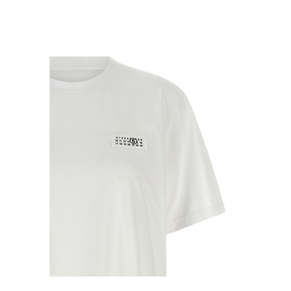 White Cotton Crew Neck Short Sleeves
