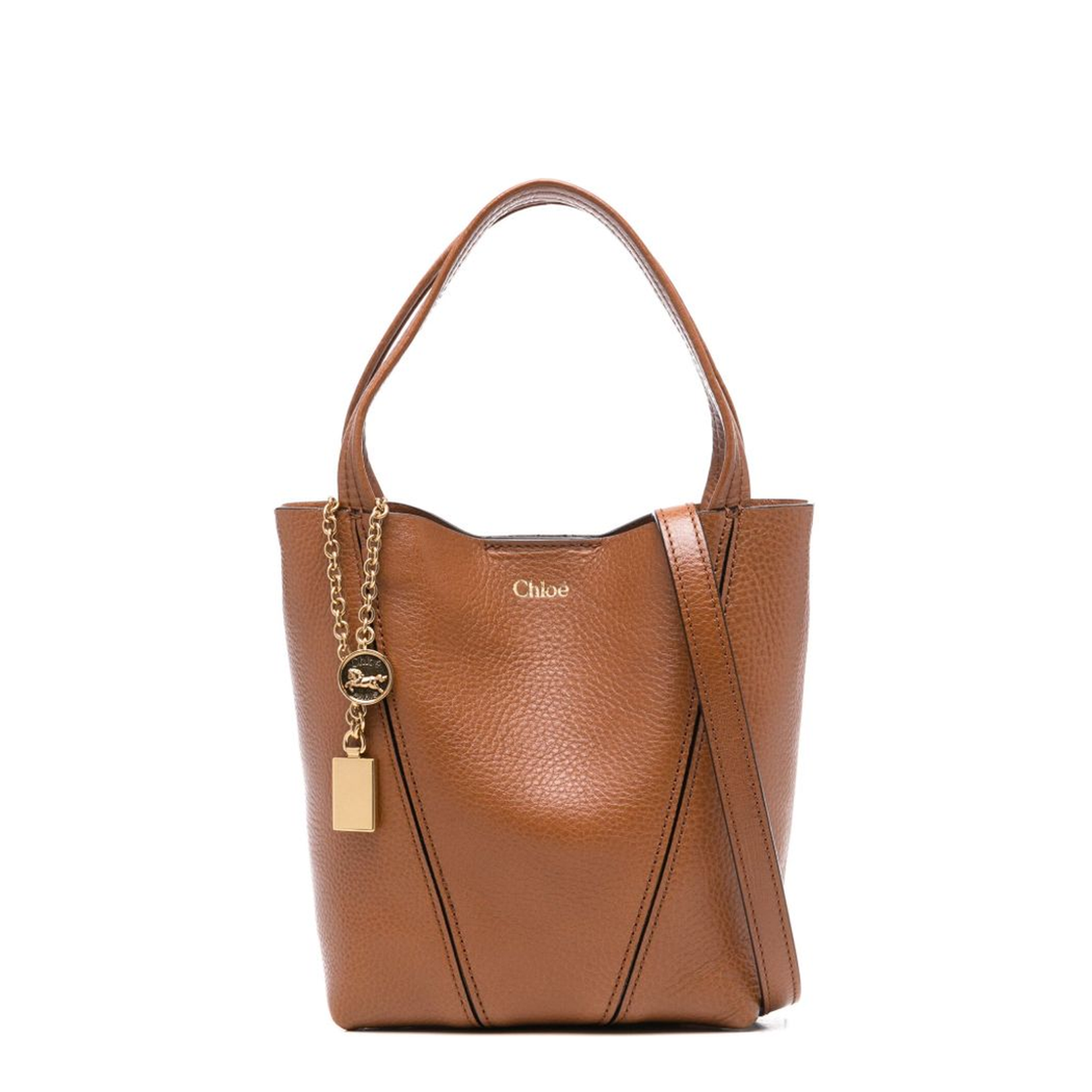 Small Spin Tote Bag in Grained Leather