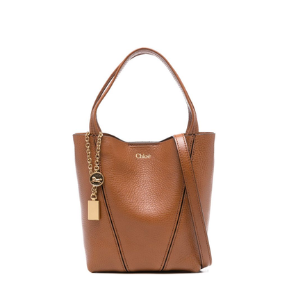 Small Spin Tote Bag in Grained Leather