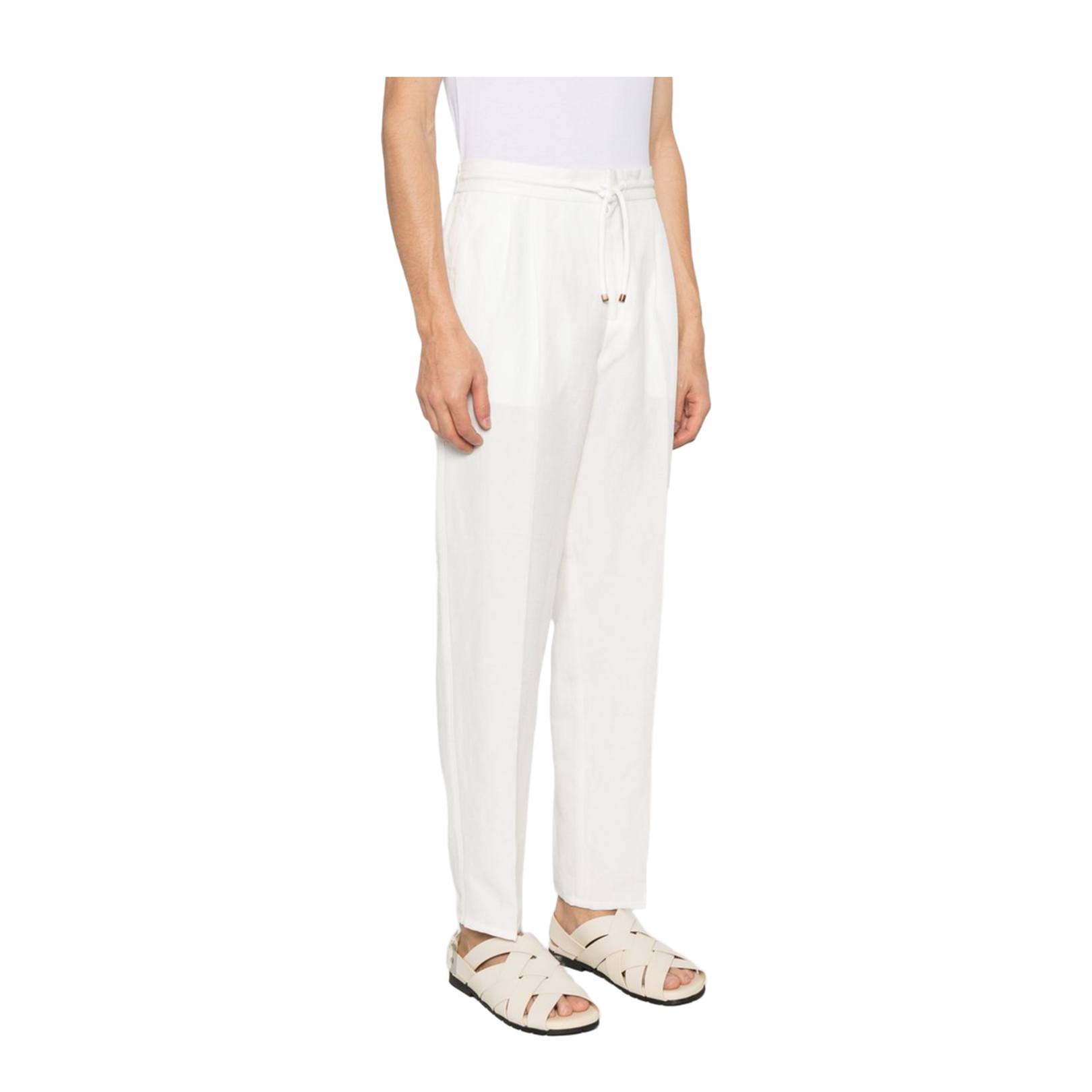 Linen Blend Drawstring Trousers