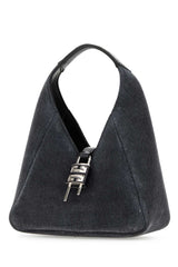 Mini G-Lock Denim Shoulder Bag, Silver Hardware