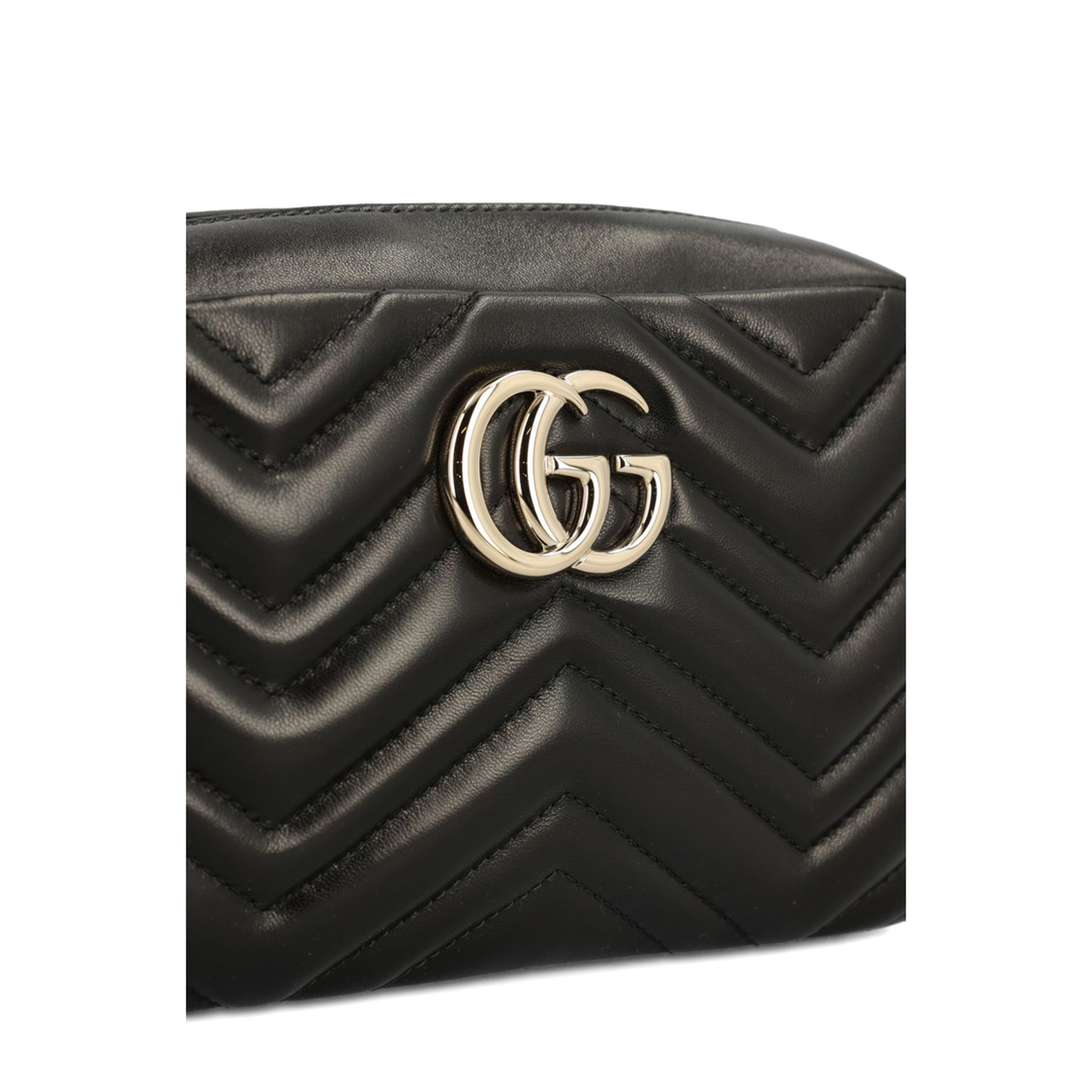 GG Marmont Small Matelassé Leather Camera Bag - Black