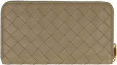 Intrecciato Long Wallet, Gold Hardware