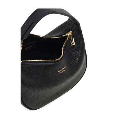 Black Top Zip Fastening Shoulder Bag