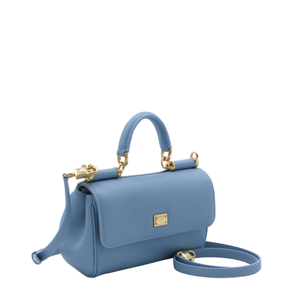 My Sicily Medium Calfskin Top-Handle Bag - Azure