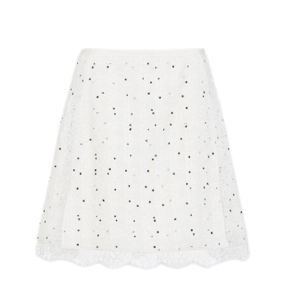 MAYFEYR - GIAMBATTISTA VALLI - Ivory Cotton Mini Skirt - 25FWPVCA204128LINM019