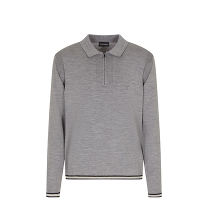 Polo-Shirt Collar Jumper in Pure Virgin Wool