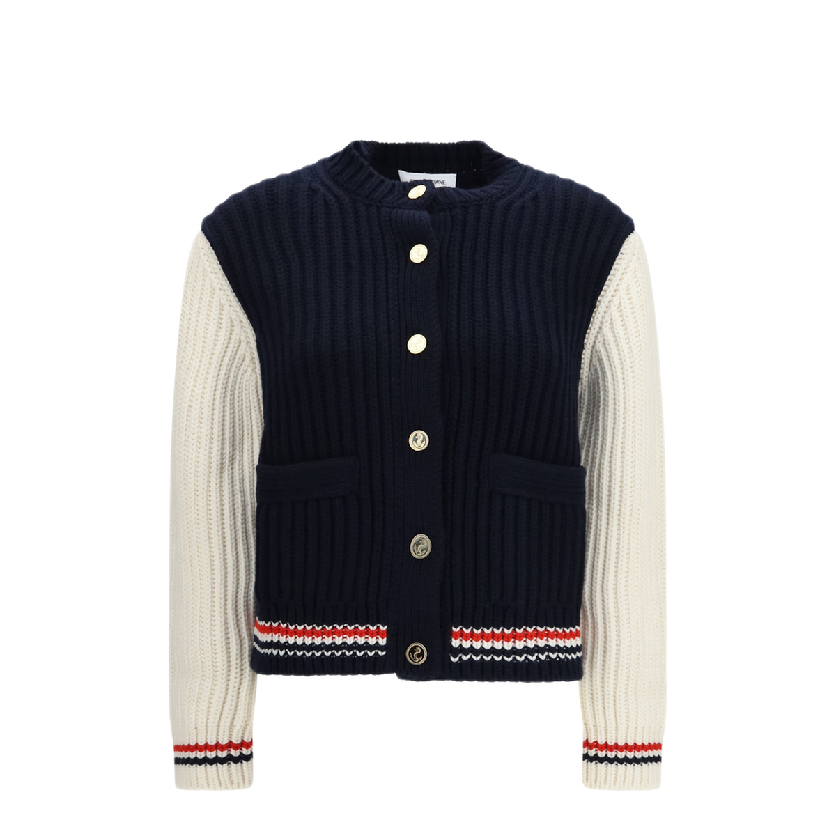 MAYFEYR - Thom Browne - Bicolor Cashmere Cardigan - FKC727AY2007979