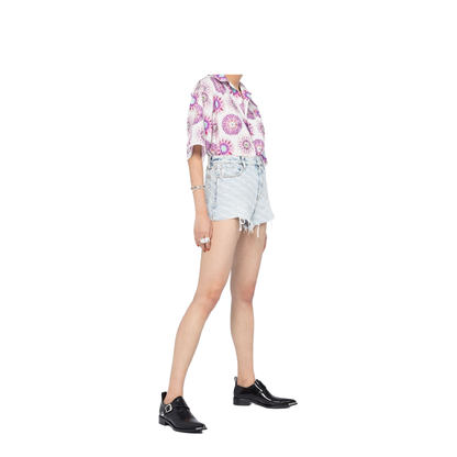 MAYFEYR - Alexander Wang - All-Over Logo Printed Denim Shorts - 4DC2204781