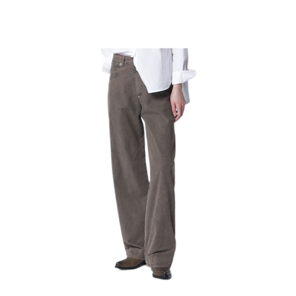 MAYFEYR - 6397 - Washed Olive Green Wide Leg Jeans - NP420COOLIVEDRAB