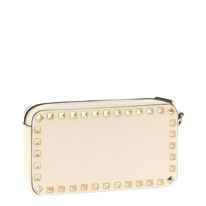 Rockstud Mini Grainy Calfskin Crossbody - Ivory
