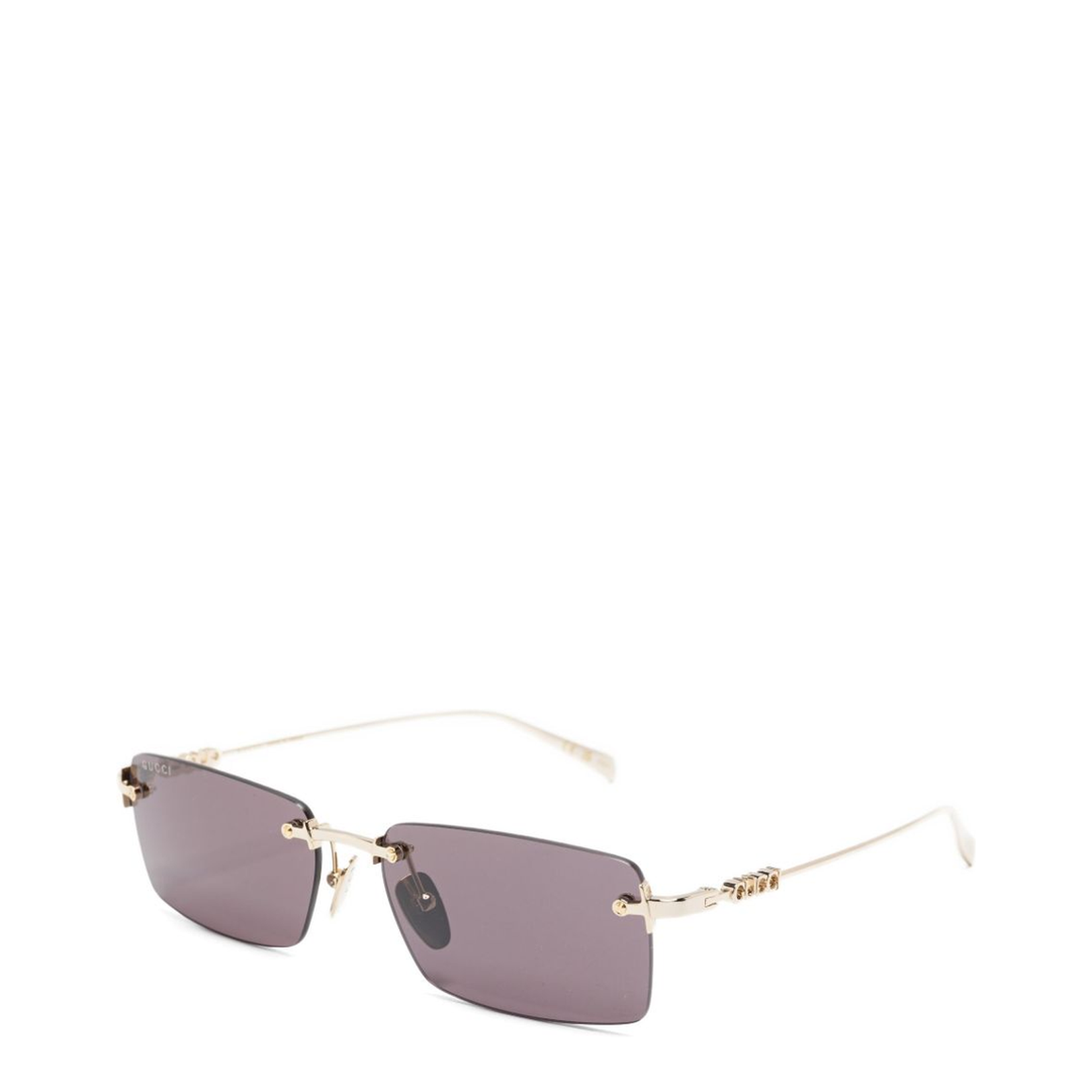 Light Gold-Toned Rectangular Sunglasses