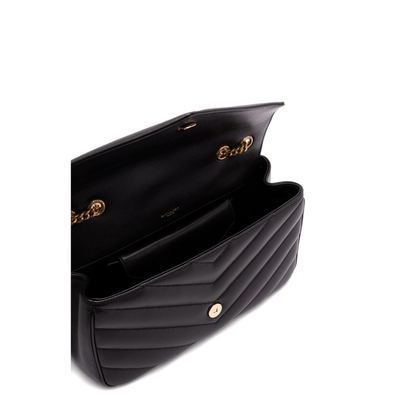 LOULOU Matelassé Lambskin Medium Shoulder Bags - Black