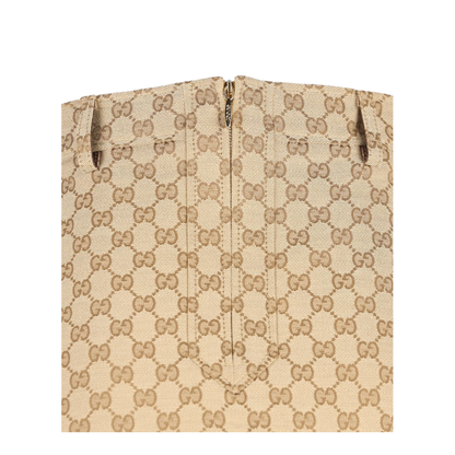Cotton Canvas Fabric Skirt in Sand