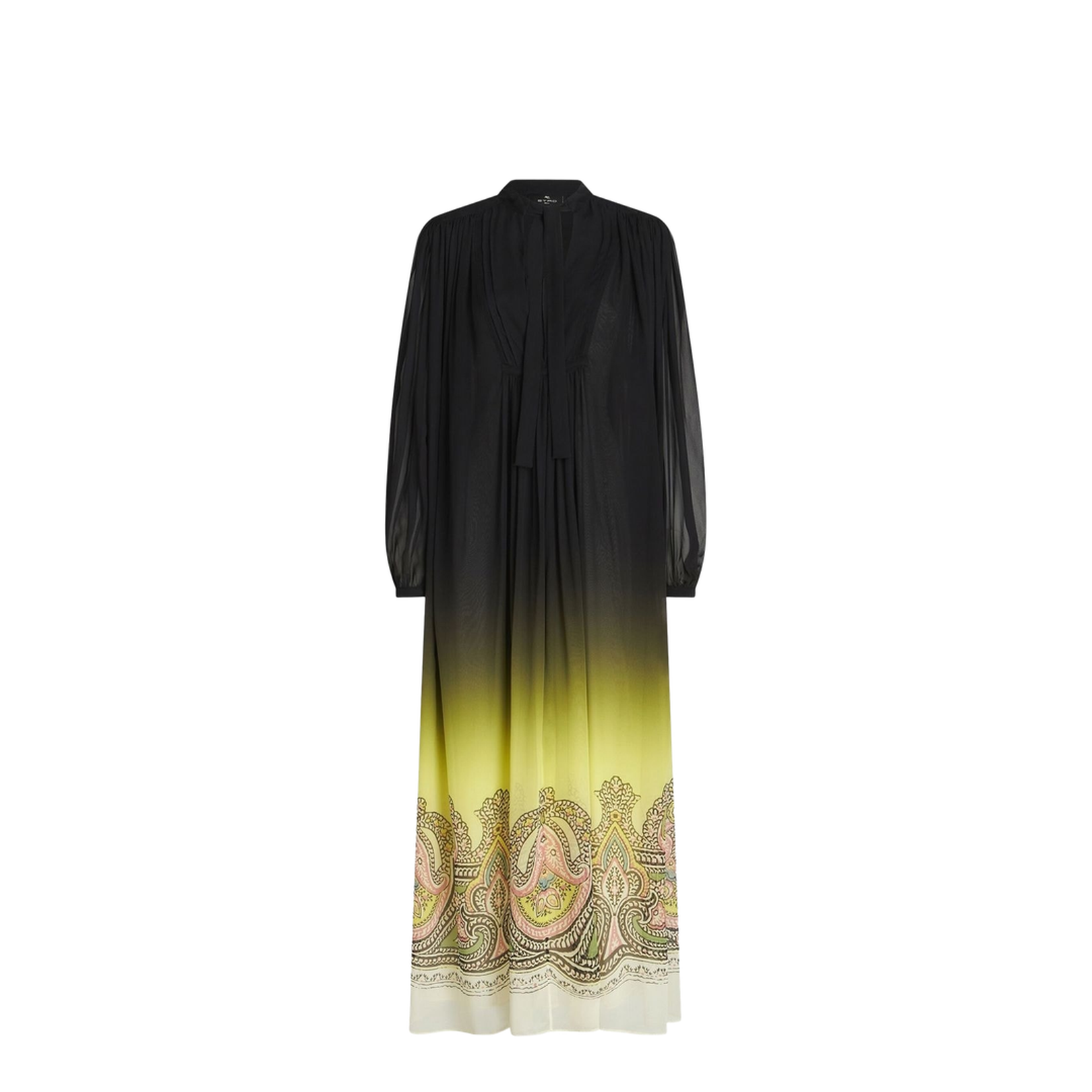 Gradient Effect Paisley-Print Silk Dress