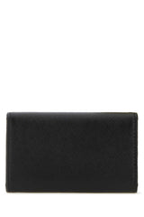 Saffiano Leather Key Pouch, Gold Hardware