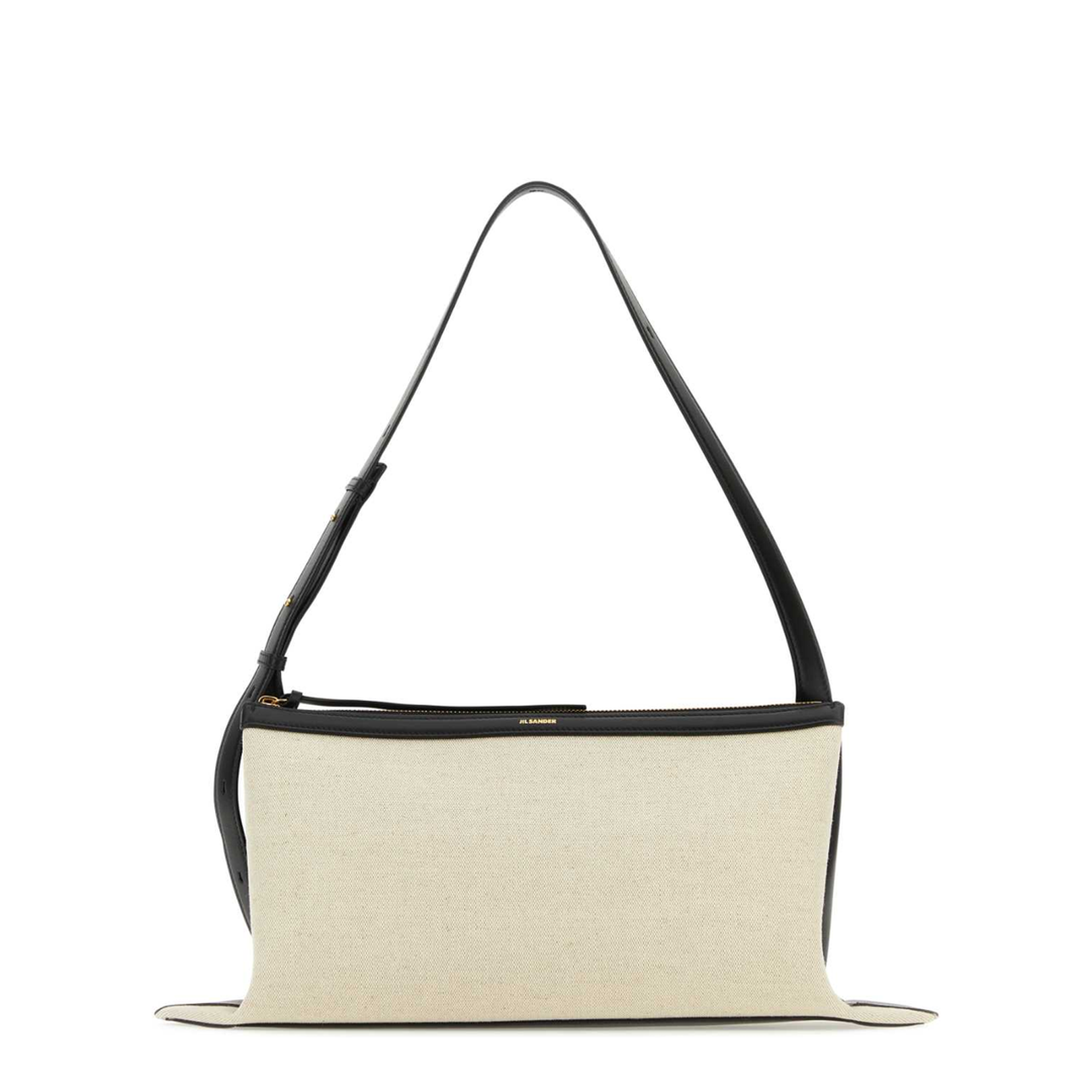 Two-Tone Canvas and Leather Medium Empire Shoulder Bag