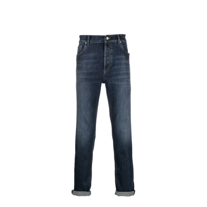 Logo Embroidery Stretch Jeans