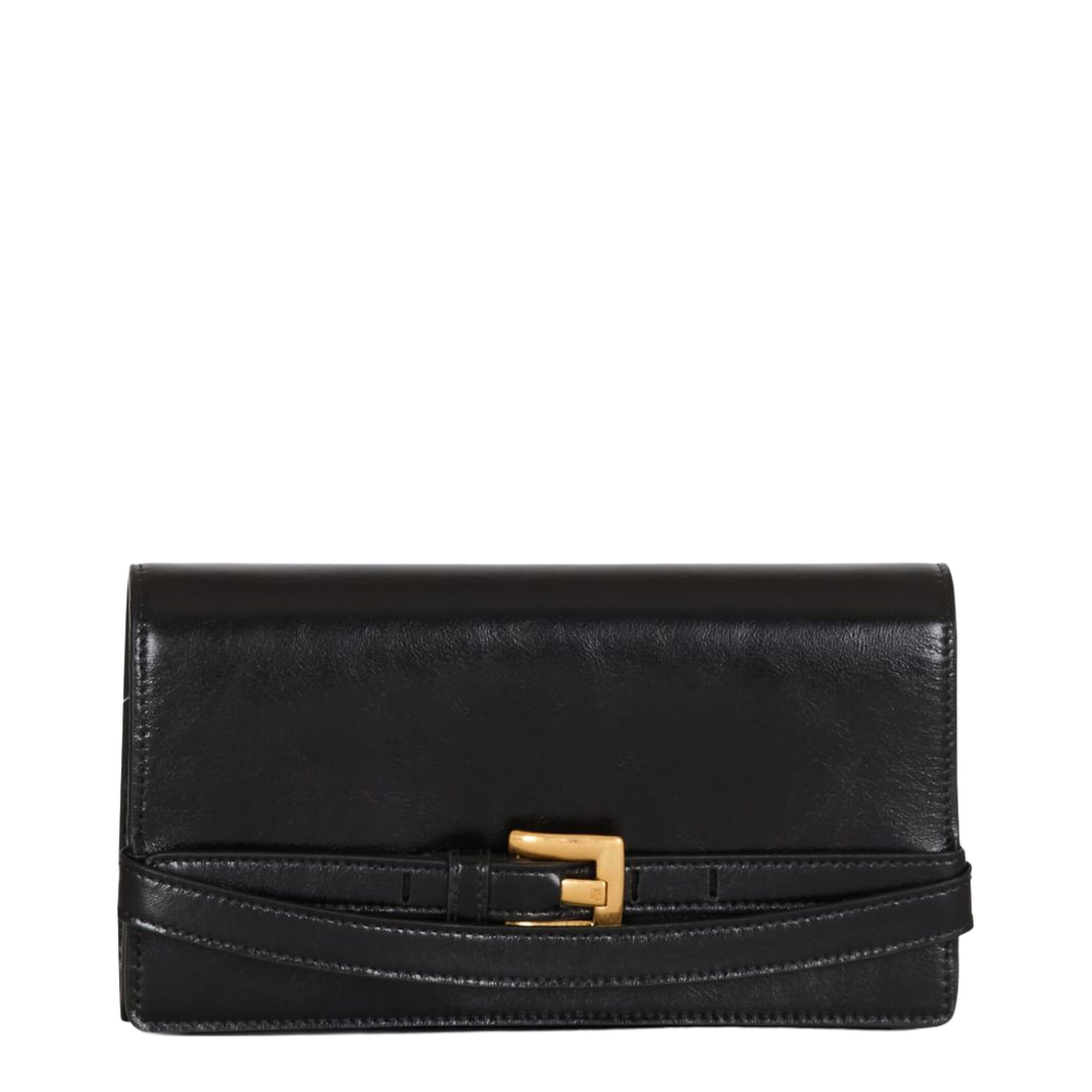 Shuffle Calfskin Wallet-On-Chain - Black
