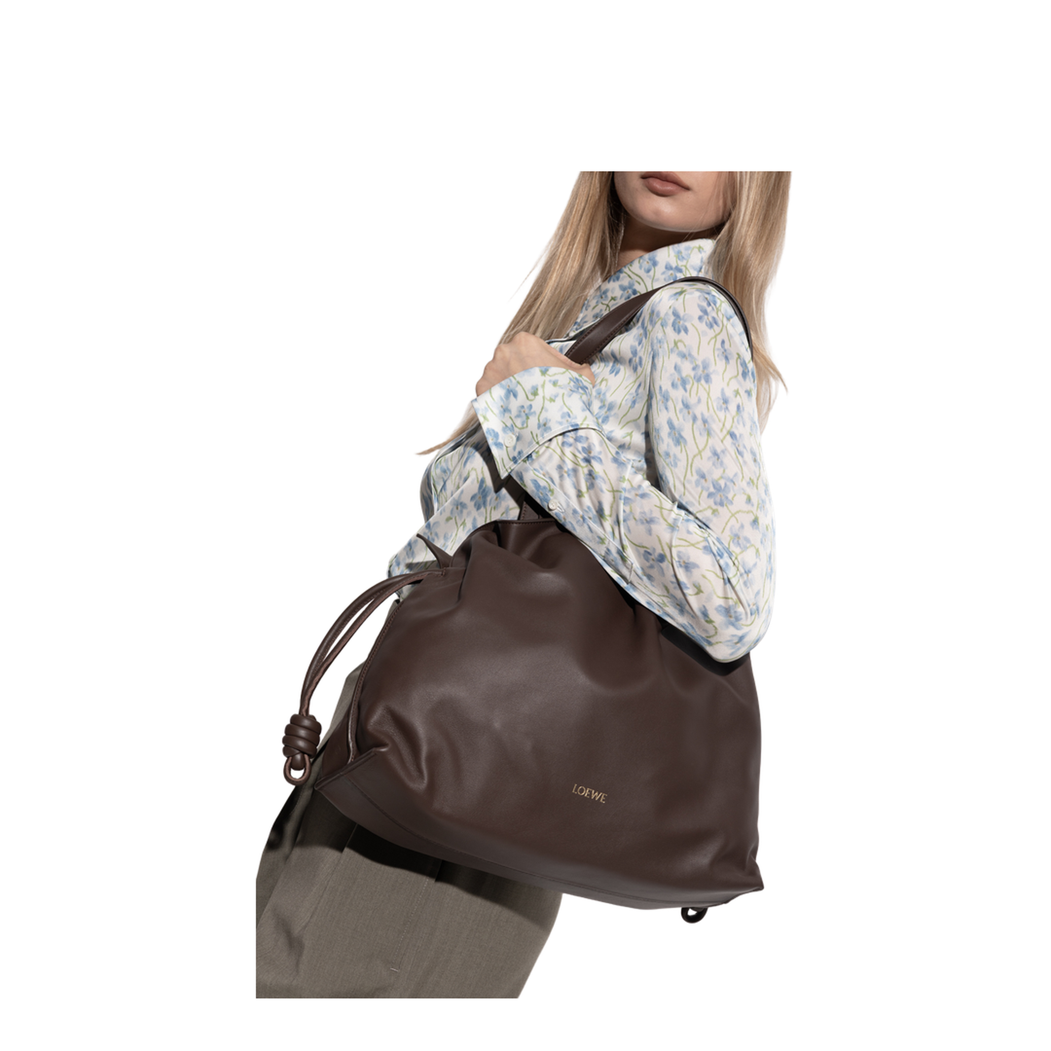 MAYFEYR - Loewe - "Flamenco Large" Shoulder Bag - A411FL1X180CHOCOLATE