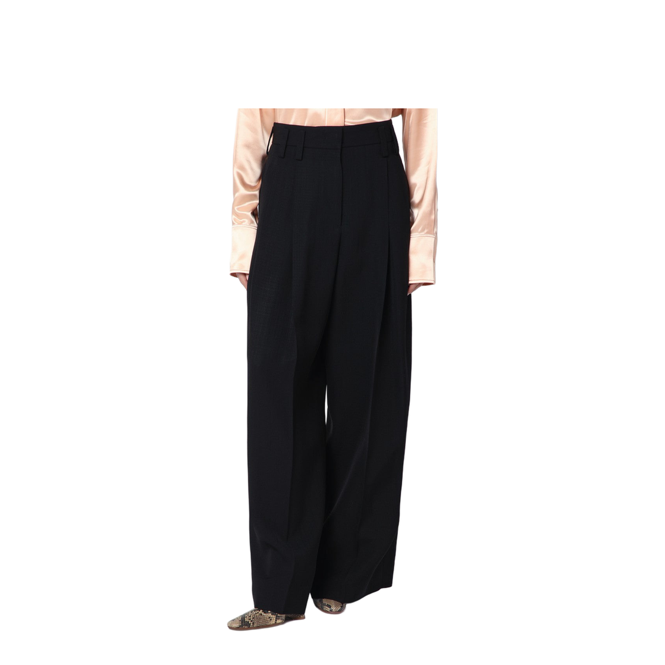 Silk Pleated Pants