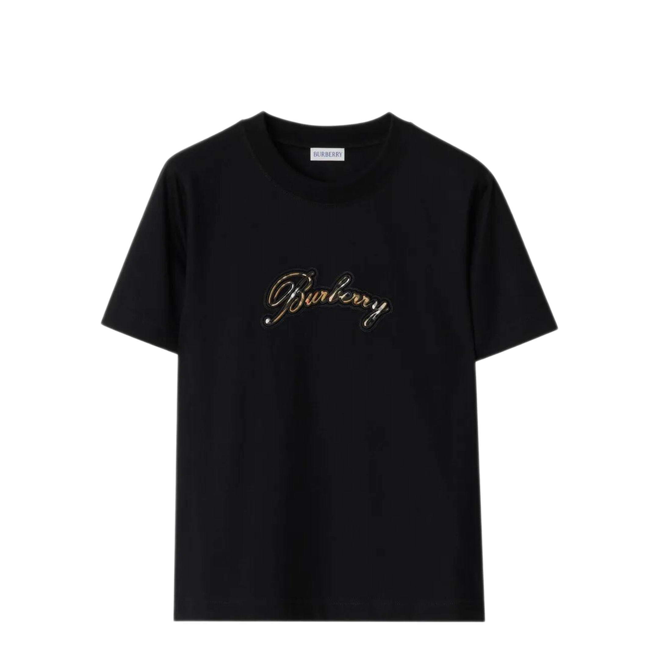 MAYFEYR -  - Check Cursive Logo Cotton T Shirt - 8120772A1189