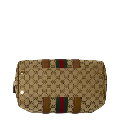 Ophidia Medium GG Canvas Boston Bag - Beige/Brown