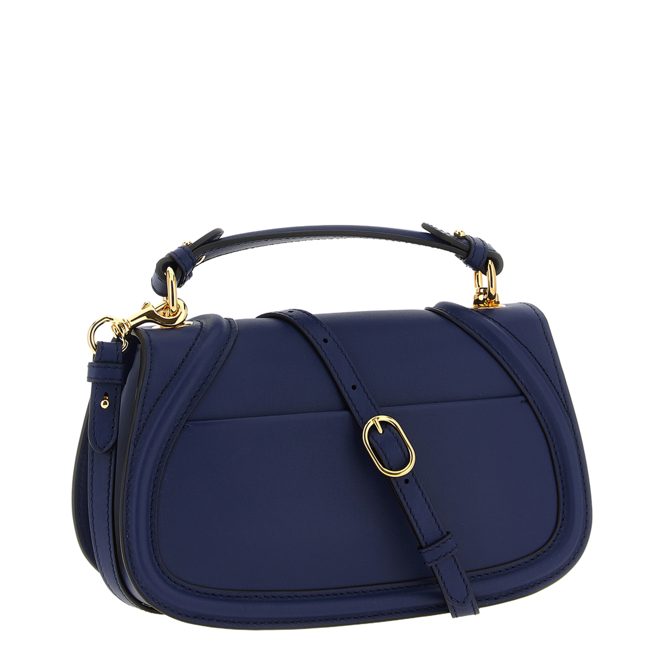 Blondie Medium Top Handle Bag in Blue Leather