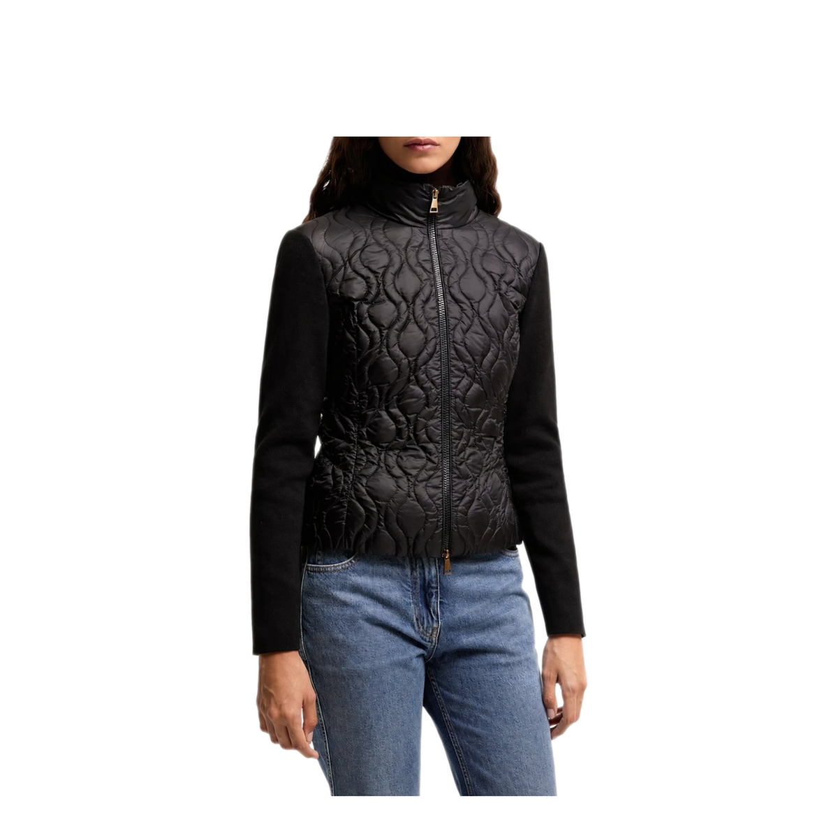 Quilted Zip-Up Cardigan