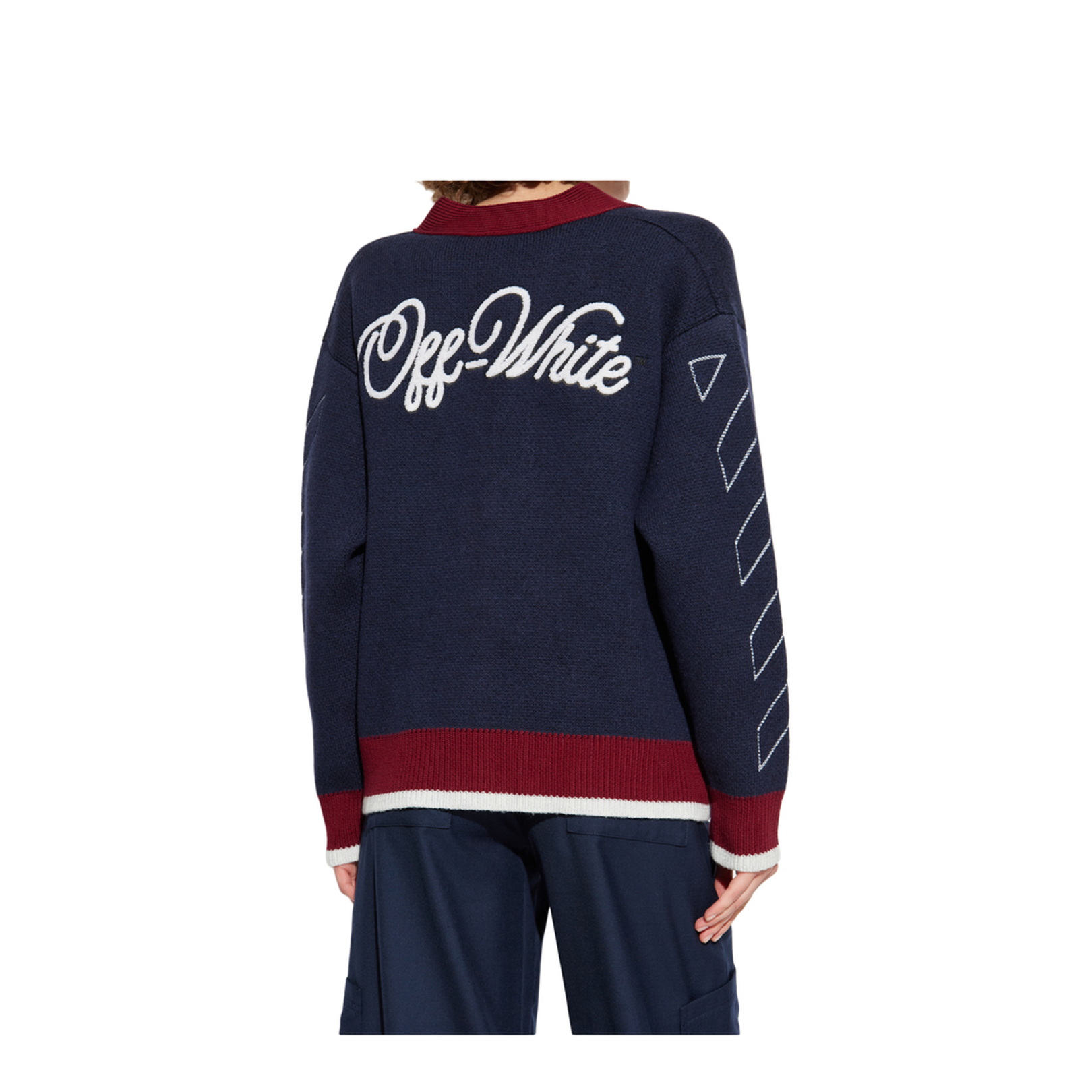 Jacquard Knit Varsity Cardigan