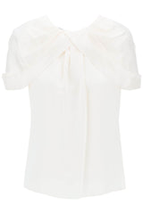 Stella McCartney satin blouse with petal sleeves