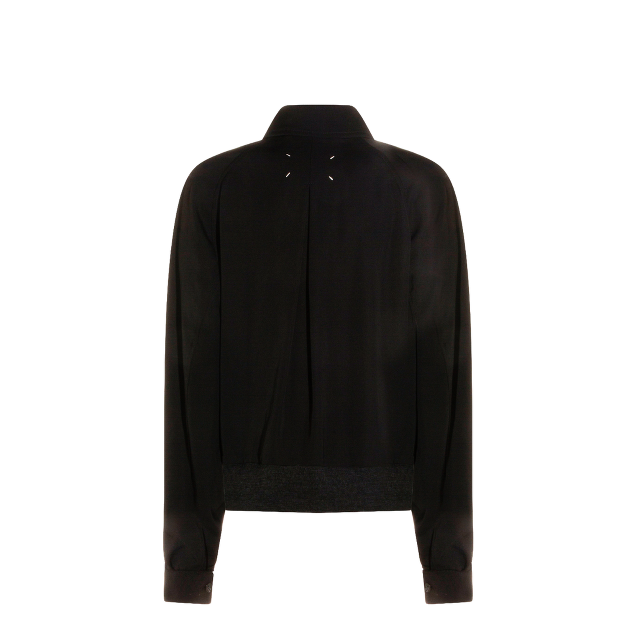 Black Zip-Up Jacket in Virgin Wool