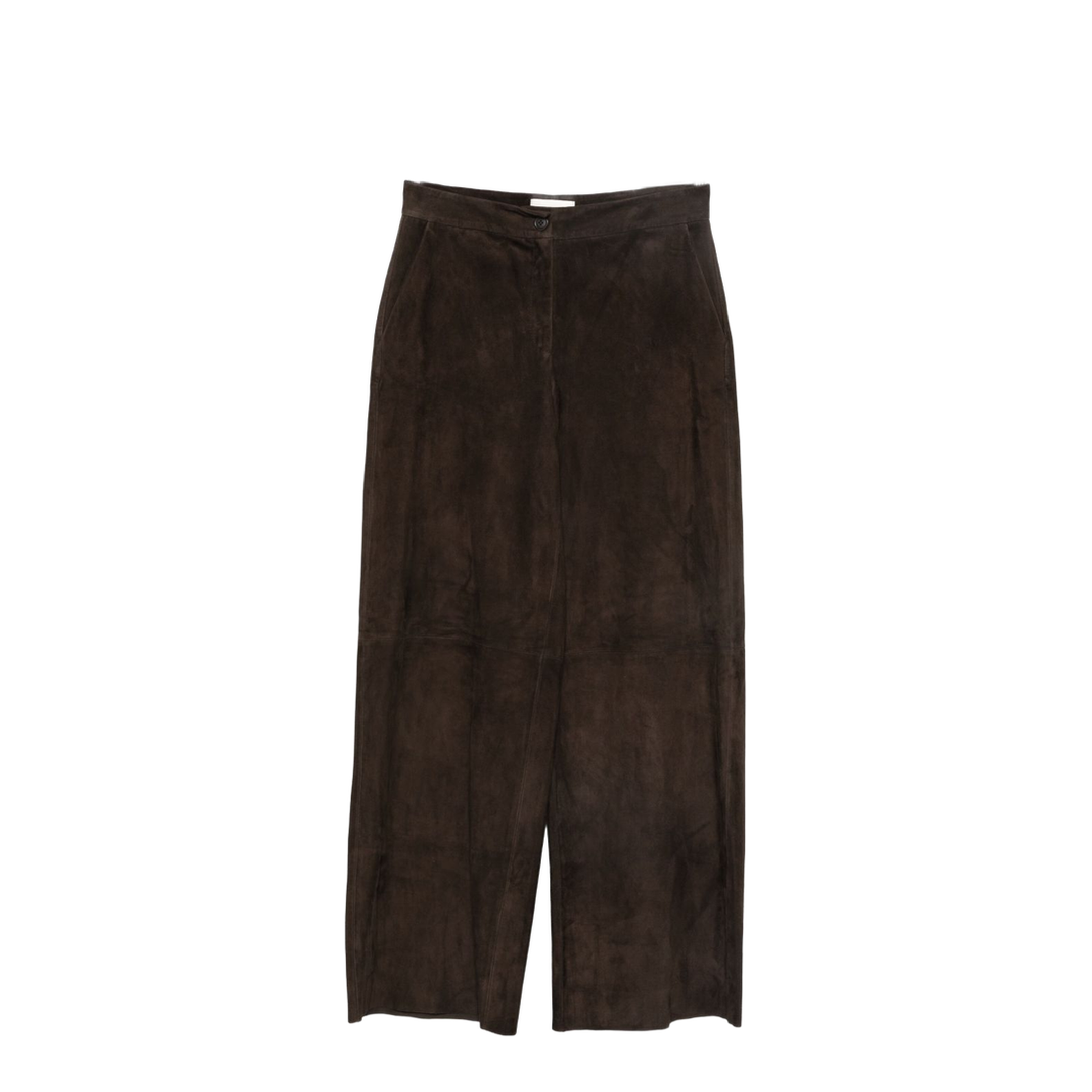 High-Waist Brown Leather Trousers