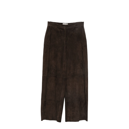 High-Waist Brown Leather Trousers