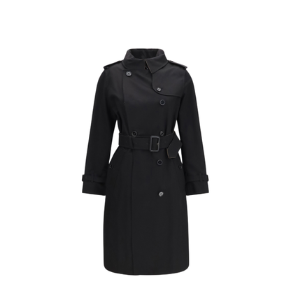 MAYFEYR - Burberry - Long Gabardine Trench Coat With Check Collar - 8135483
