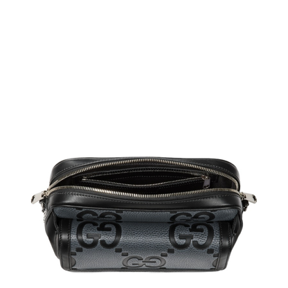 GG Jumbo Small Leather Crossbody Bag - Black