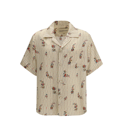 MAYFEYR - Valentino - Papier Floral Print Silk Bowling Shirt - 8V3AA111B9G