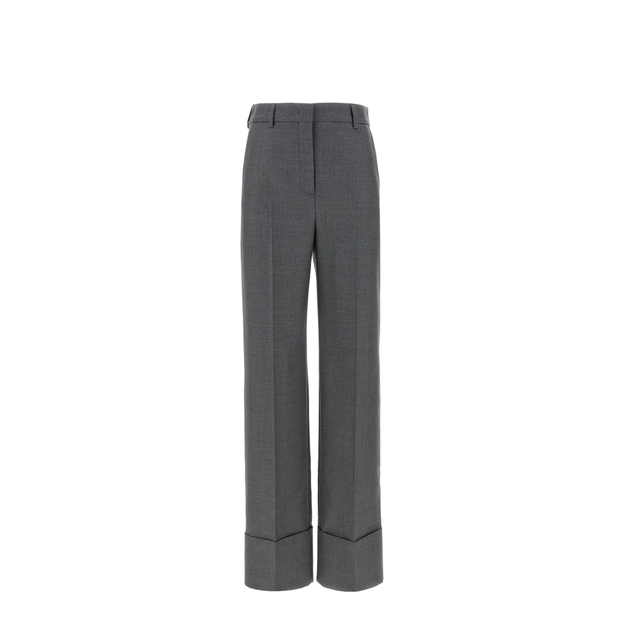 Wide Leg Trousers In Grigio Medio Mel