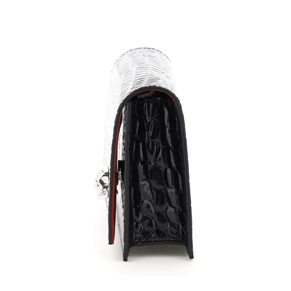 Skull Mini Croco Print Cross Body Bag
