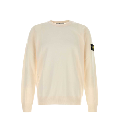 MAYFEYR - Stone Island - Ivory Wool Crew Neck Sweater - L2S155100071S00C4V0093