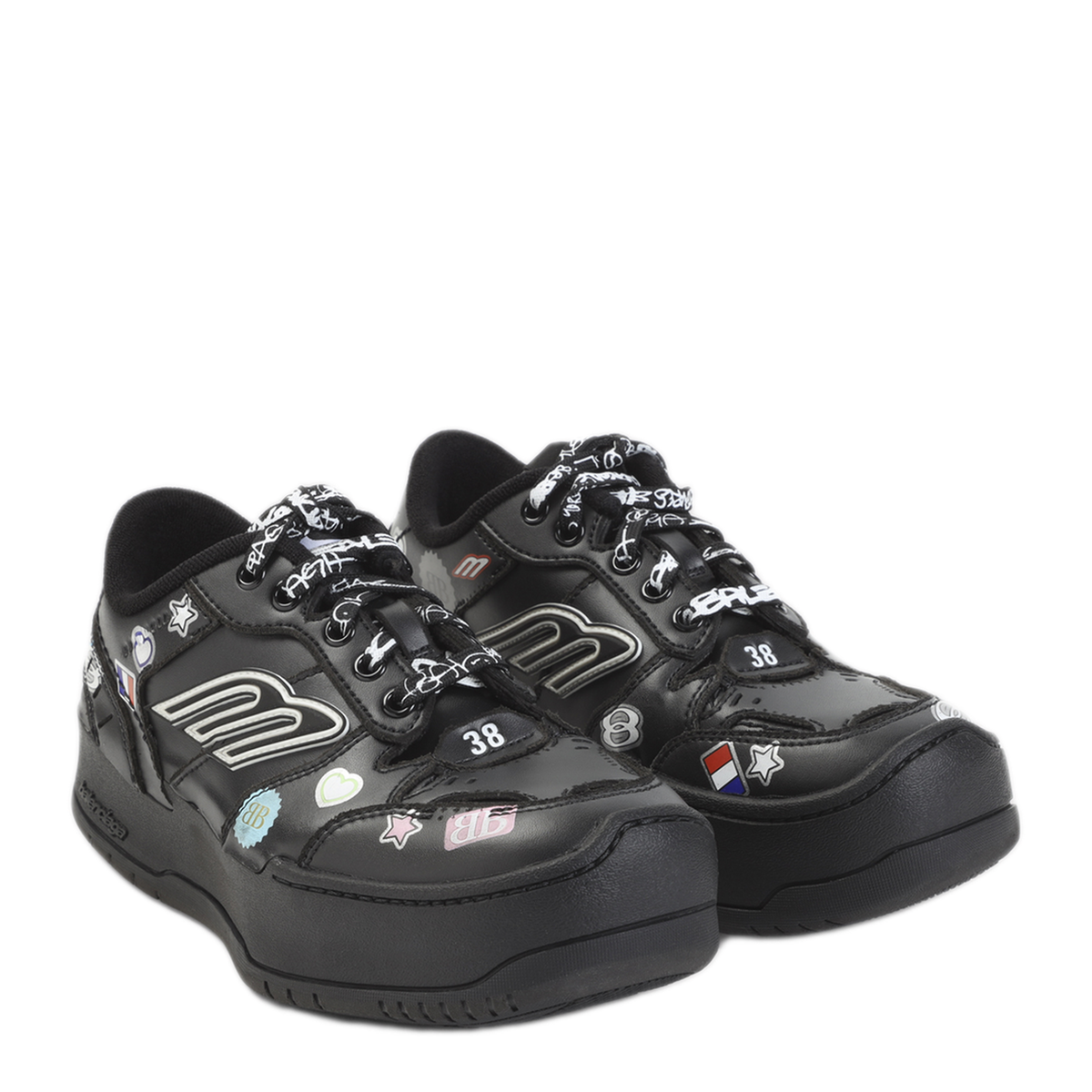 MAYFEYR - Balenciaga - Black Multi Hamptons Sneakers - 856420WHPSK1080