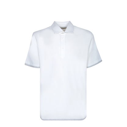 Short Sleeve Polo Piqué Fabric Classic Collar with Three-Button Placket